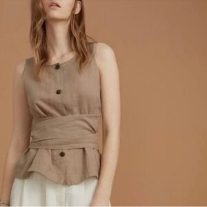 Aritizia Wilfred Vachel Linen Vest/Sleeveless Shirt
